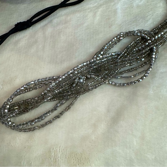 Boutique Silver Beaded Boho Headband - Picture 2 of 6